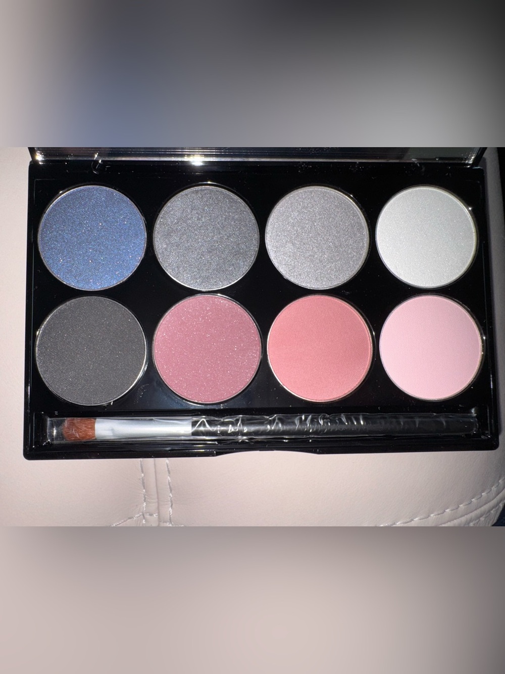 BYC 8 Colors Shimmer and Matte Eyeshadow Palette - Pink Blue Gray